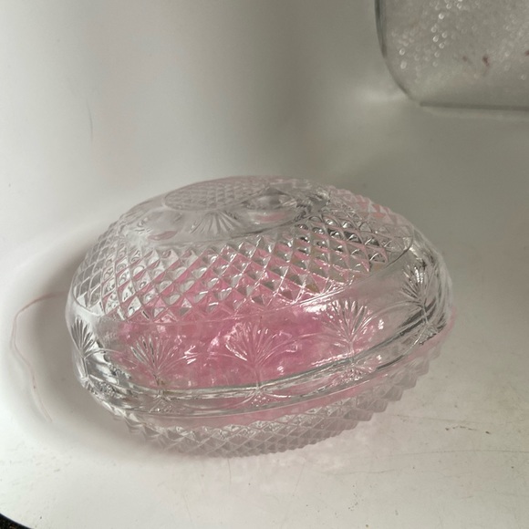 Fostoria lead crystal made for Avon Egg shaped box clear glass - Picture 1 of 3